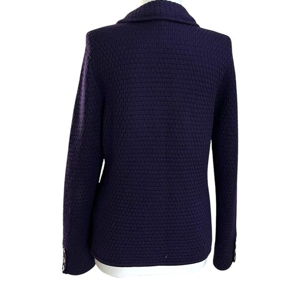 Talbots Purple Merino Wool Knit Blazer Sweater Jacket MP Petite Preppy Academia - Picture 5 of 11